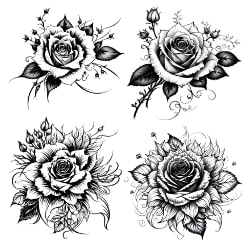 Plantilla PDF tatuajes de Rosas
