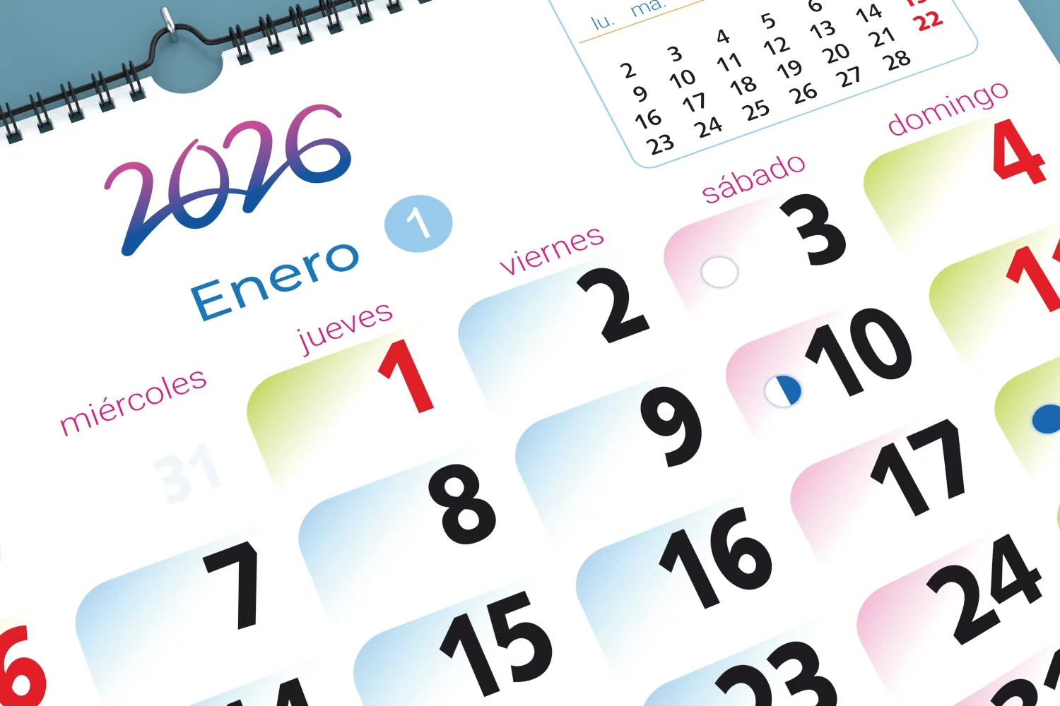 Calendario pared 2026